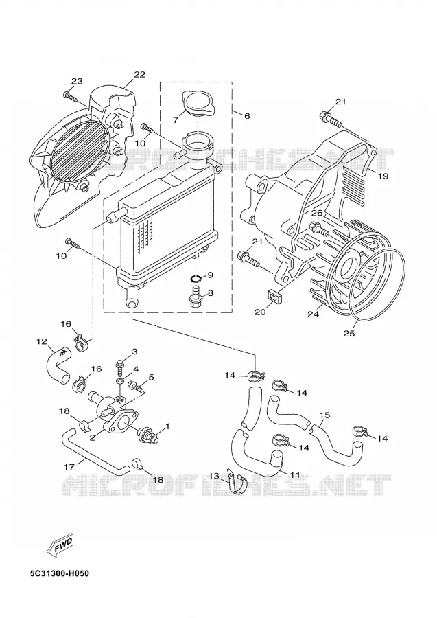 RADIATEUR / DURITES Yamaha SCOOTER 50 2009 NEOS 4T  YN50F