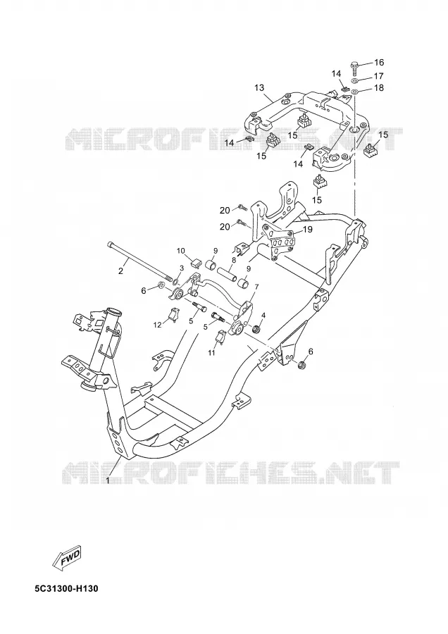 CADRE Yamaha SCOOTER 50 2009 NEOS 4T  YN50F