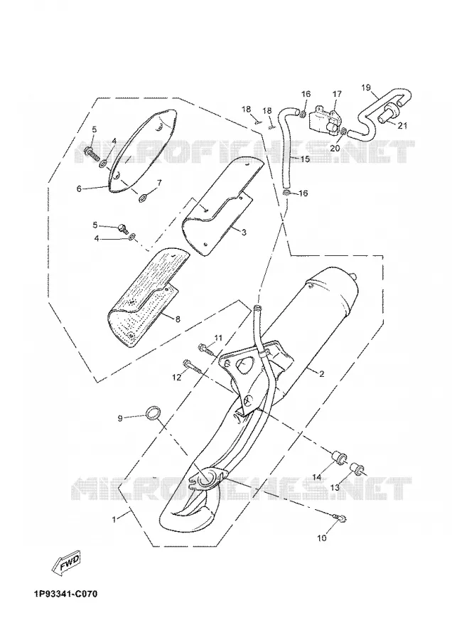 ECHAPPEMENT Yamaha SCOOTER 50 2004 NEO'S  YN50 OVETTO 50