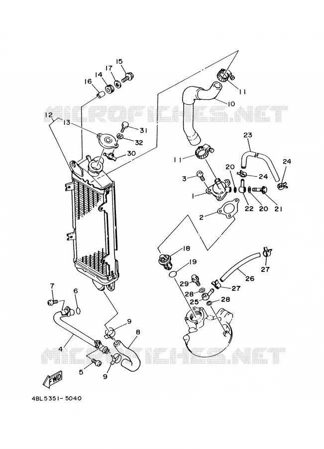 RADIATEUR / DURITES Yamaha MOTO 125 2000 DTR  DT125R