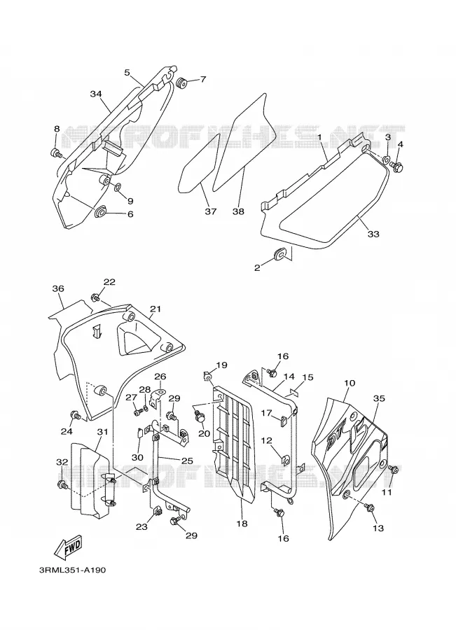 COUVERCLE LATERAL Yamaha MOTO 125 2002 DTR  DT125R