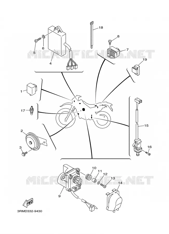 PARTIE ELECTRIQUE 2 Yamaha MOTO 125 2002 DTR  DT125R
