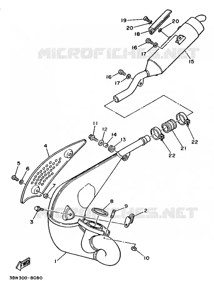 ECHAPPEMENT Yamaha MOTO 125 1988 DTR  DT125R (15.0PS)