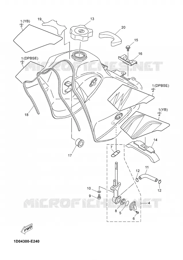 RESERVOIR A ESSENCE Yamaha MOTO 125 2006 DTRE  DT125RE