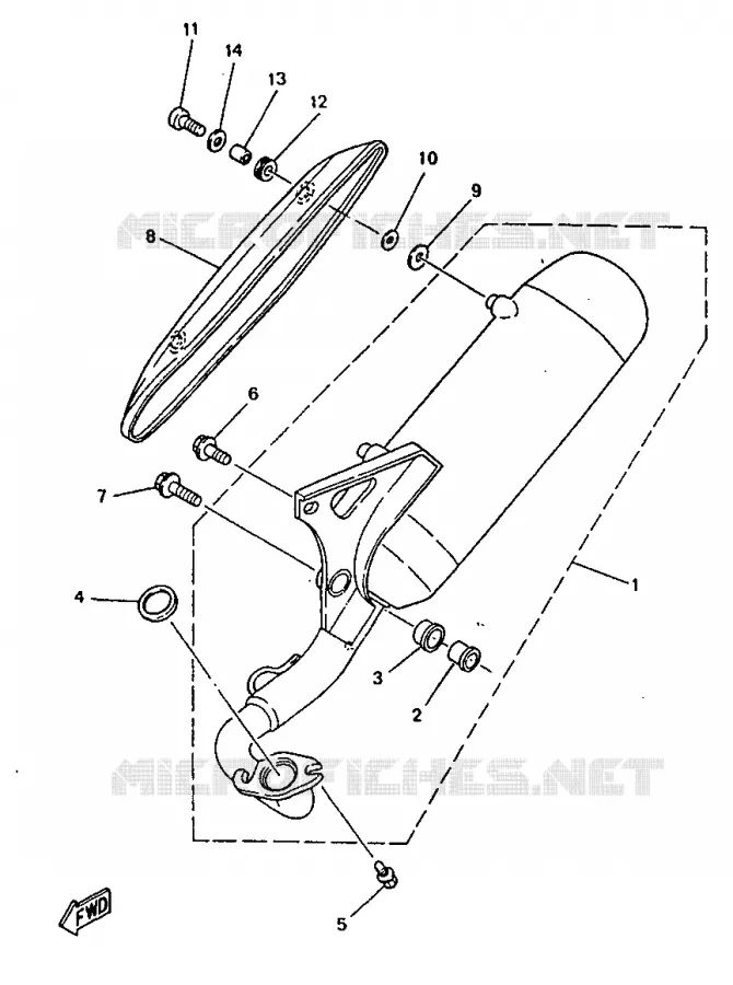 ECHAPPEMENT Yamaha SCOOTER 50 1997 NEOS  YN50R