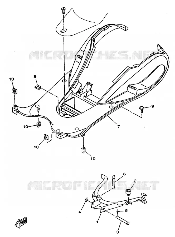 SUPPORT / REPOSE PIEDS Yamaha SCOOTER 50 1997 NEOS  YN50R