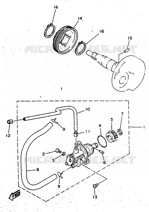 POMPE A HUILE Yamaha SCOOTER 50 1997 NEOS  YN50R