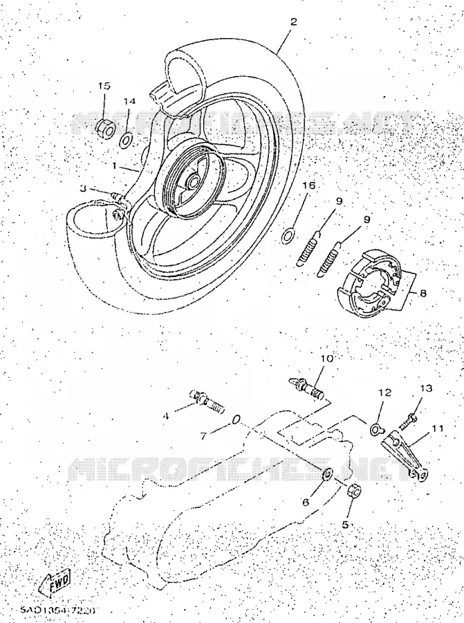 ROUE ARRIERE Yamaha SCOOTER 50 1998 NEOS  YN50R