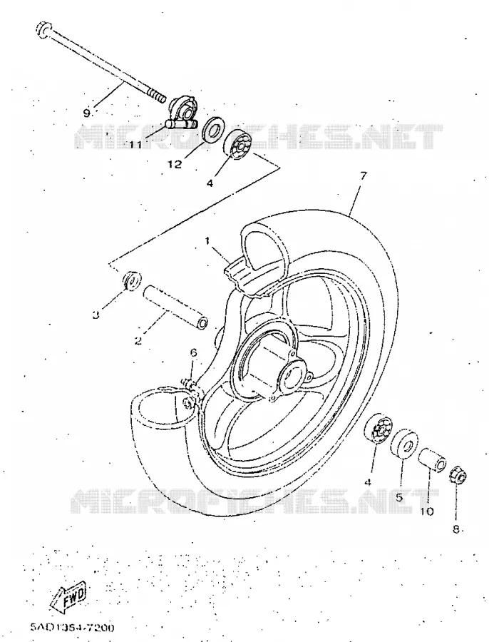 ROUE AVANT Yamaha SCOOTER 50 1998 NEOS  YN50R