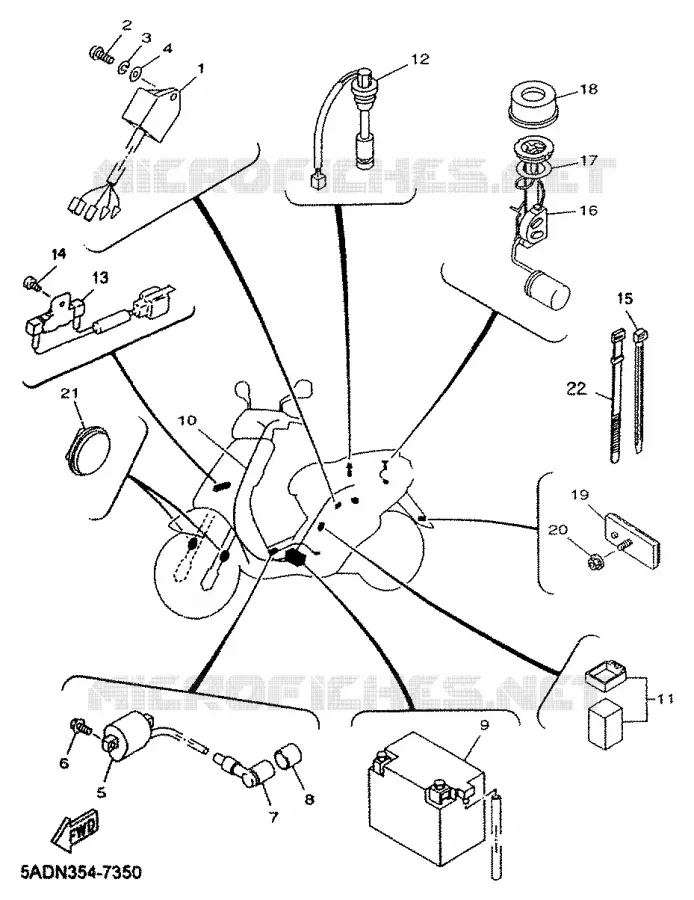 PARTIE ELECTRIQUE 2 Yamaha SCOOTER 50 2000 NEOS  YN50R