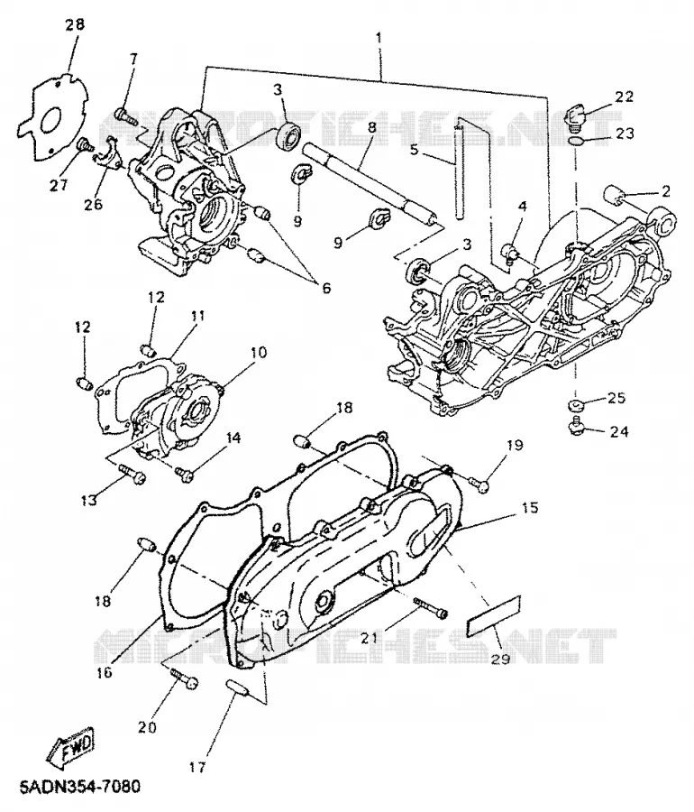 CARTER MOTEUR Yamaha SCOOTER 50 2000 NEOS  YN50R