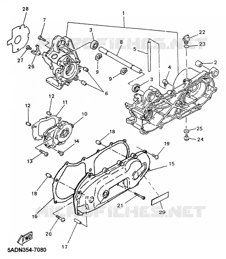 CARTER MOTEUR Yamaha SCOOTER 50 2000 NEOS  YN50R
