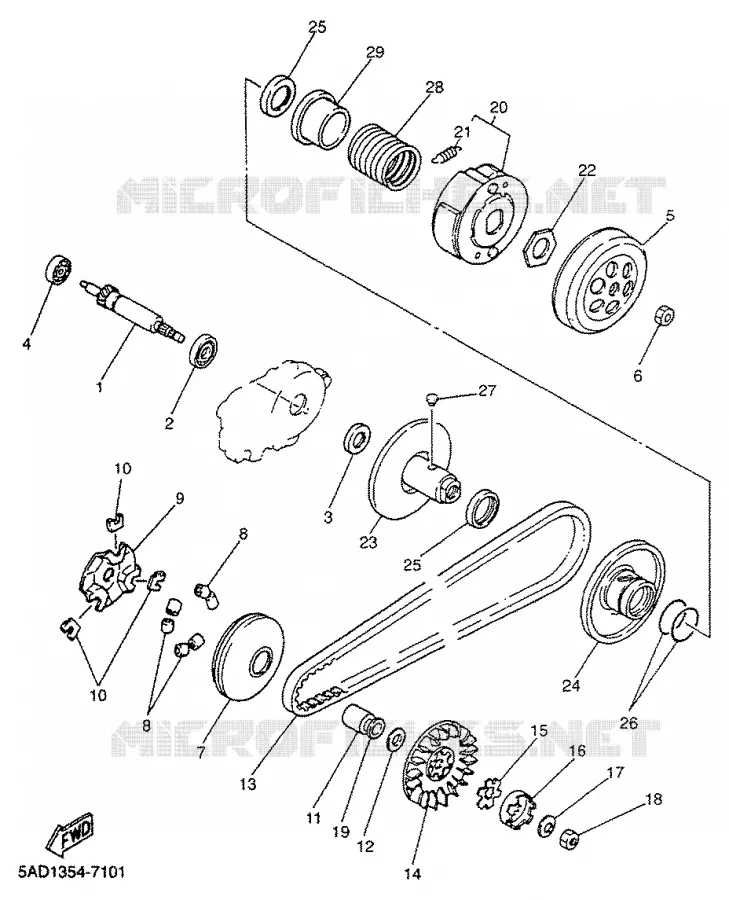 EMBRAYAGE DE DEMARREUR Yamaha SCOOTER 50 2000 NEOS  YN50R