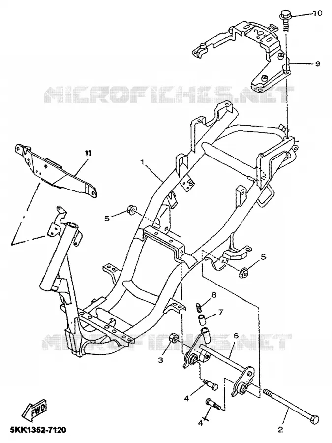 CADRE Yamaha SCOOTER 50 2000 NEOS  YN50R