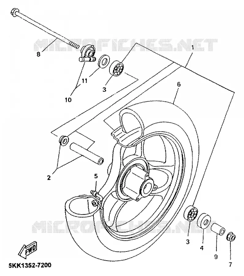 ROUE AVANT Yamaha SCOOTER 50 2000 NEOS  YN50R