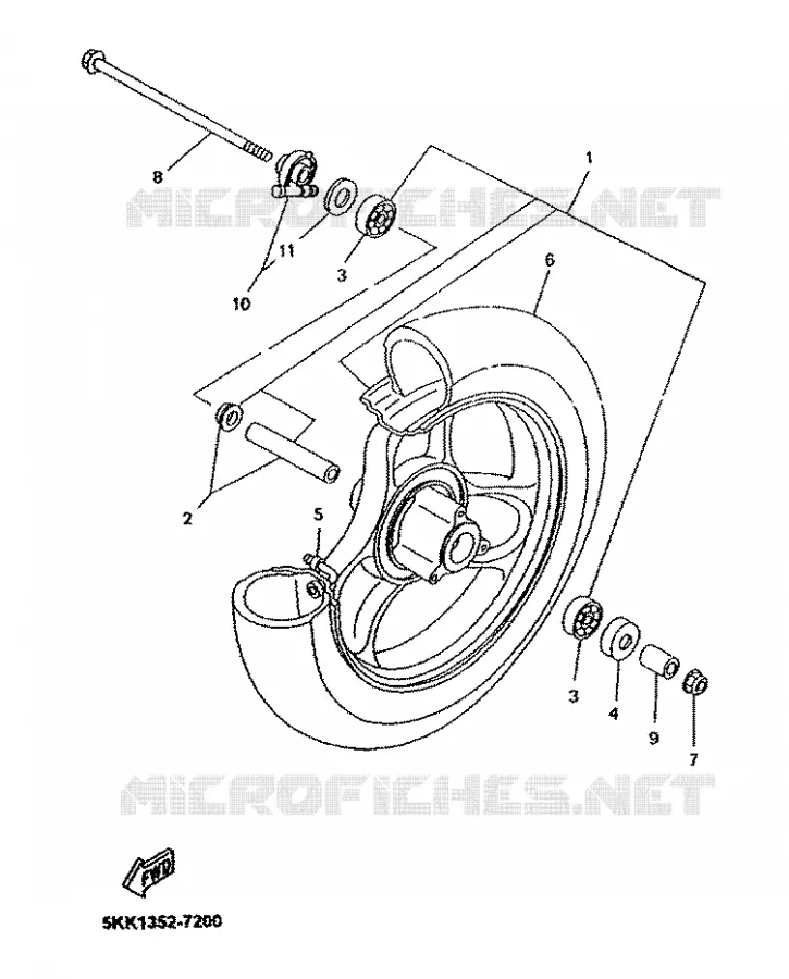 ROUE AVANT Yamaha SCOOTER 50 2001 NEOS  YN50R