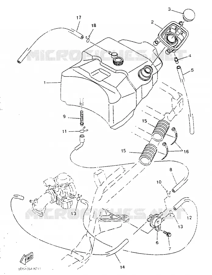 RESERVOIR A ESSENCE Yamaha SCOOTER 125 1998 MAJESTY  YP125