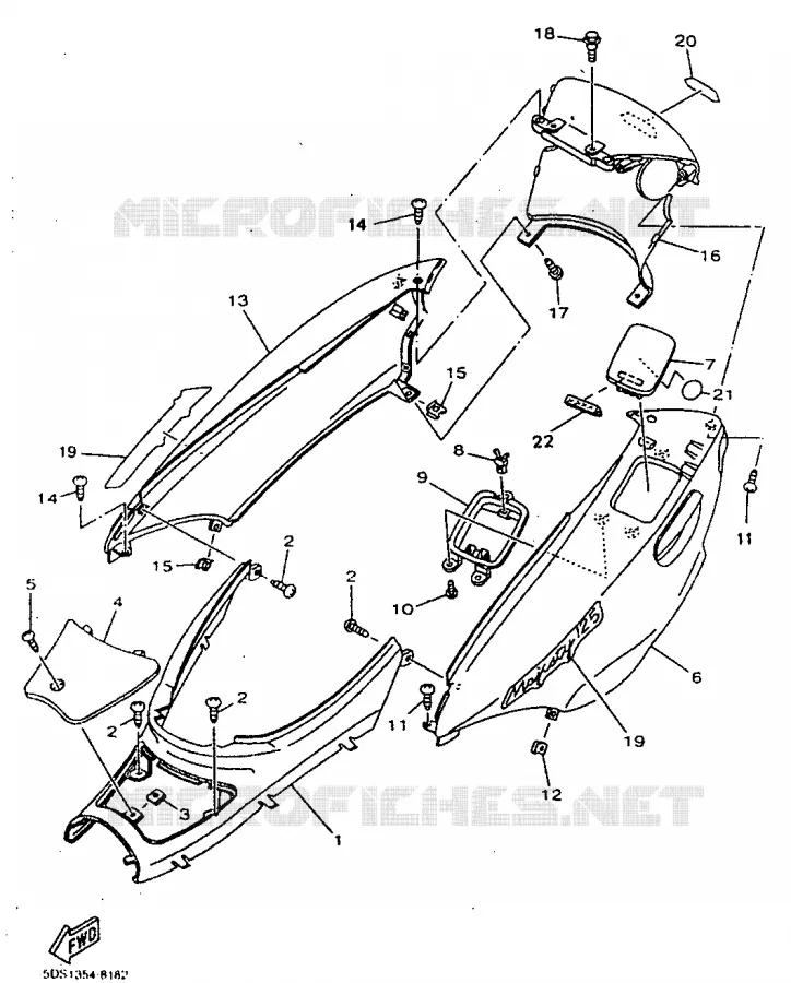 COUVERCLE LATERAL Yamaha SCOOTER 125 1999 MAJESTY  YP125