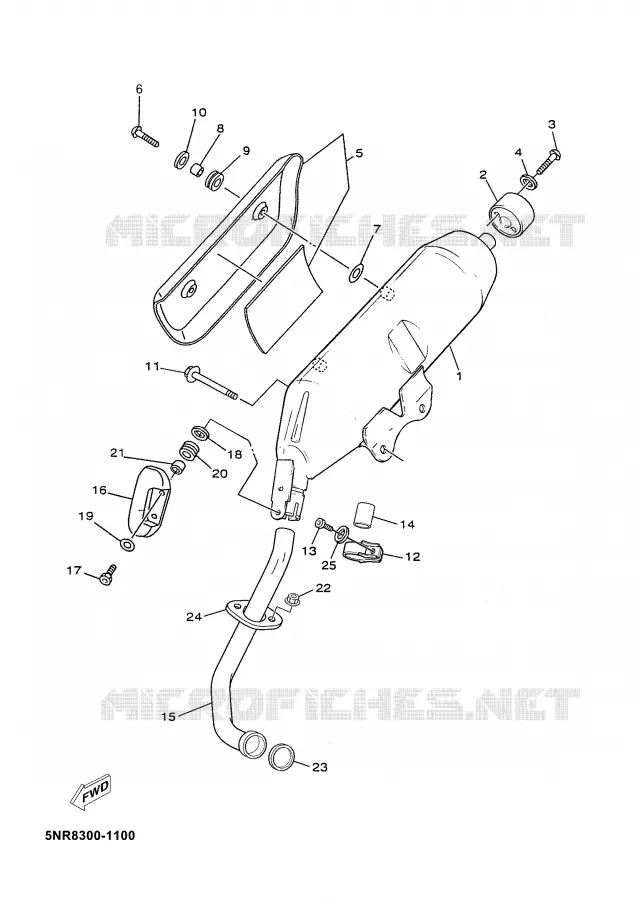 ECHAPPEMENT Yamaha SCOOTER 125 2002 MAJESTY  YP125D