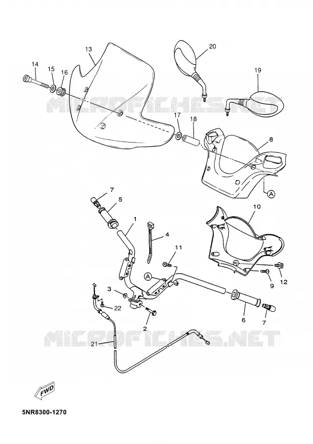 GUIDON ET CABLES Yamaha SCOOTER 125 2002 MAJESTY  YP125D