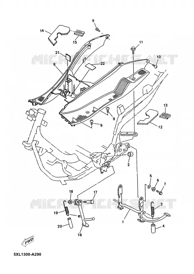 BEQUILLE / REPOSE PIEDS Yamaha SCOOTER 125 2005 MAJESTY  YP125E