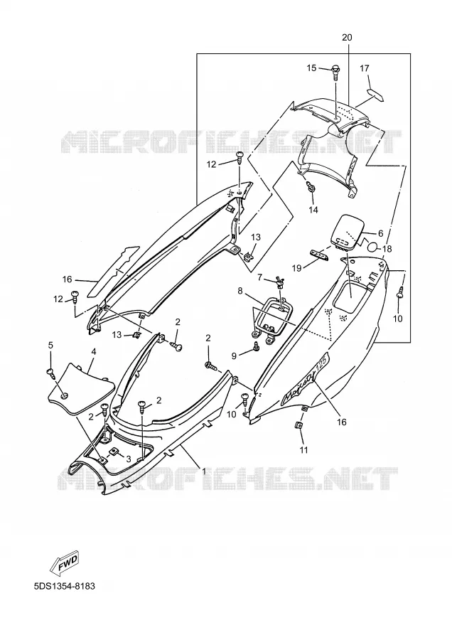 COUVERCLE LATERAL Yamaha SCOOTER 125 1998 MAJESTY  YP125R