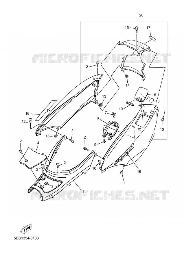 COUVERCLE LATERAL Yamaha SCOOTER 125 1998 MAJESTY  YP125R