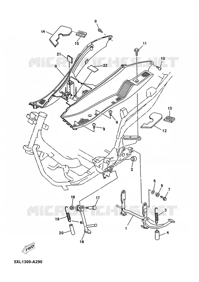 BEQUILLE / REPOSE PIEDS Yamaha SCOOTER 180 2004 MAJESTY  YP180E