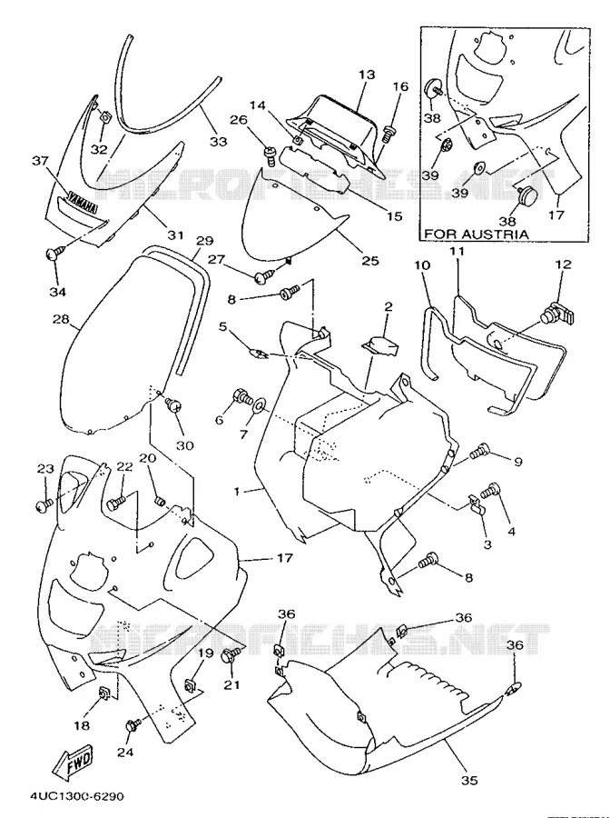 PROTEGE JAMBES Yamaha SCOOTER 250 1996 MAJESTY  YP250