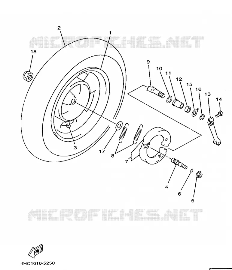 ROUE ARRIERE Yamaha SCOOTER 250 1998 MAJESTY  YP250