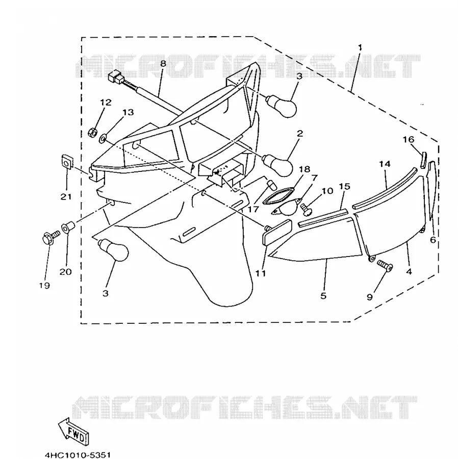 FEU ARRIERE Yamaha SCOOTER 250 1998 MAJESTY  YP250