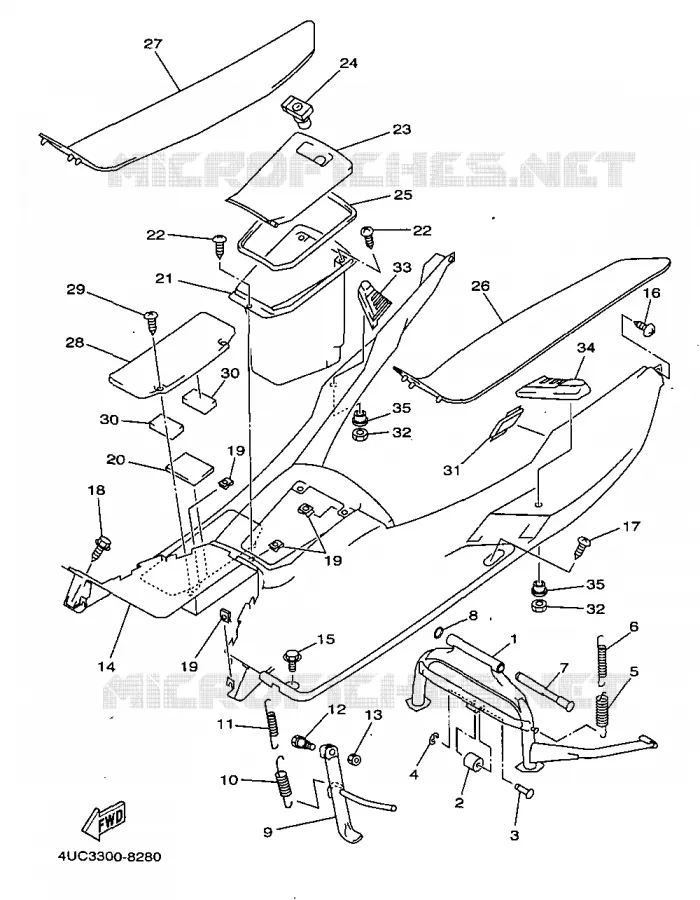 SUPPORT / REPOSE PIEDS Yamaha SCOOTER 250 1998 MAJESTY  YP250D