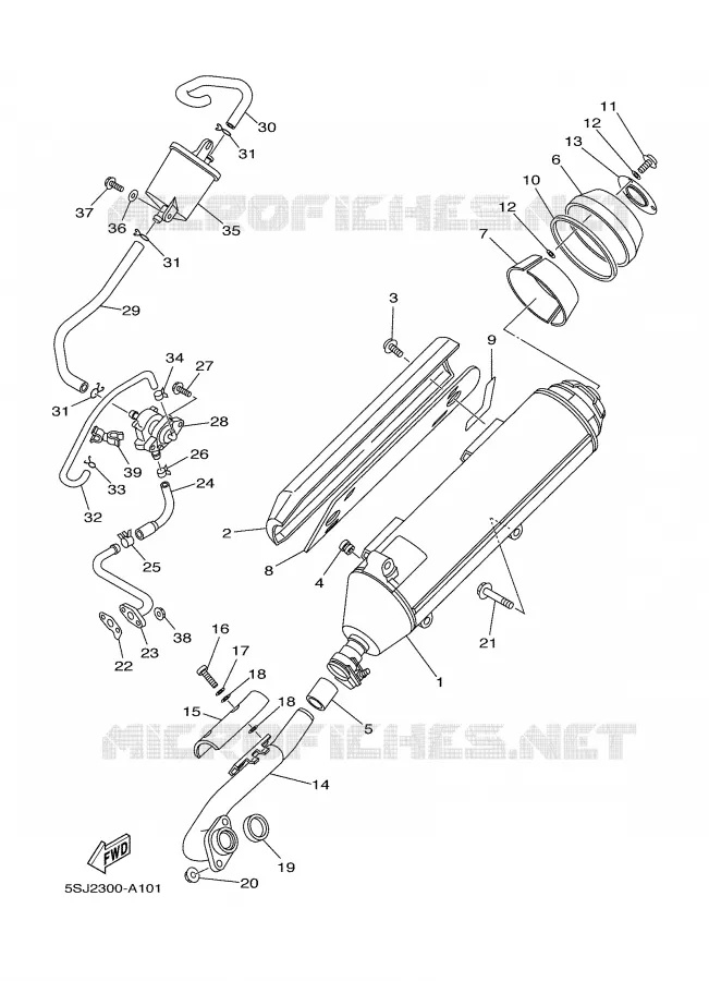 ECHAPPEMENT Yamaha SCOOTER 250 2003 MAJESTY  YP250R