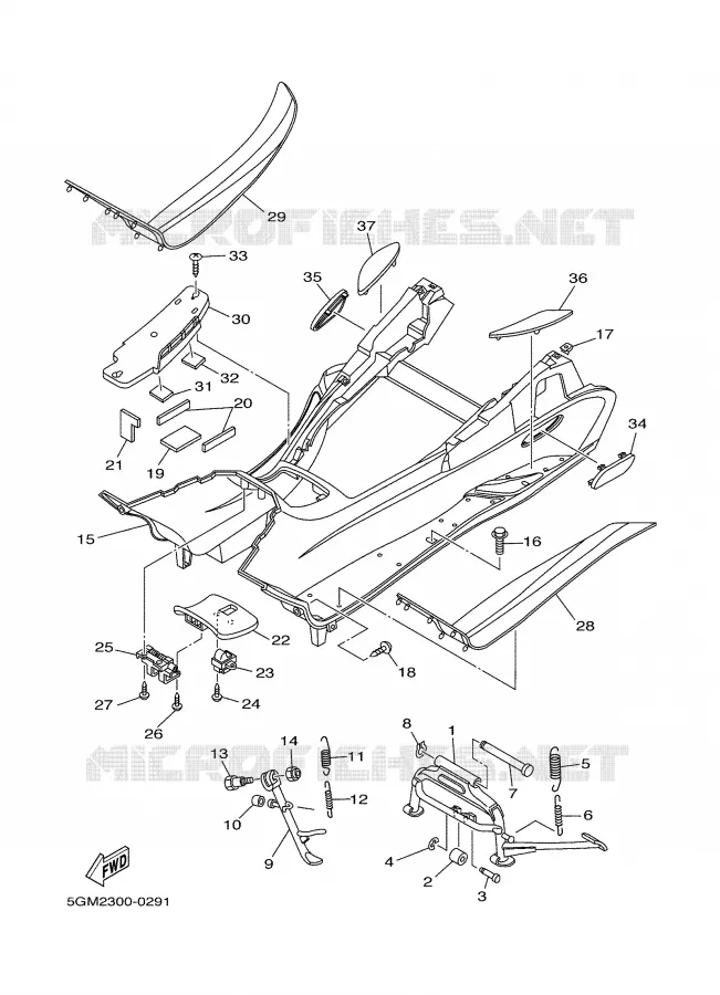 SUPPORT / REPOSE PIEDS Yamaha SCOOTER 250 2003 MAJESTY  YP250R