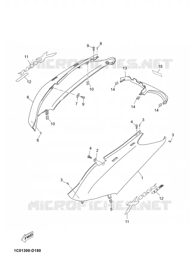 COUVERCLE LATERAL Yamaha SCOOTER 250 2007 XMAX  YP250R X-MAX 250