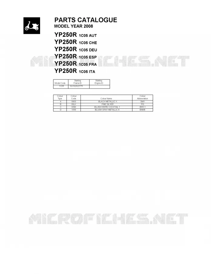* CATALOG PREFACE * Yamaha SCOOTER 250 2008 XMAX  YP250R X-MAX 250