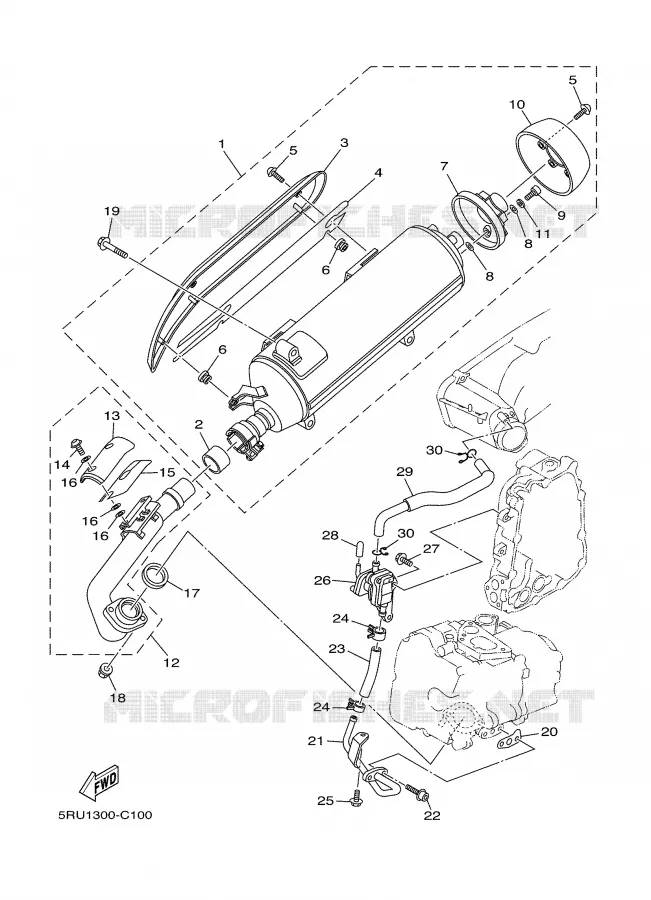 ECHAPPEMENT Yamaha SCOOTER 400 2006 MAJESTY  YP400