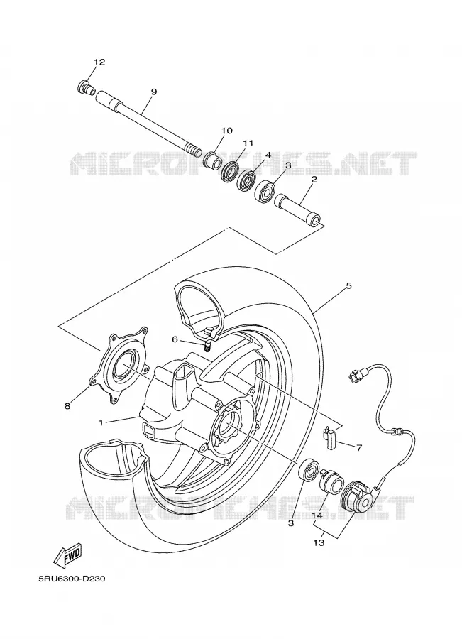 ROUE AVANT Yamaha SCOOTER 400 2007 MAJESTY  YP400