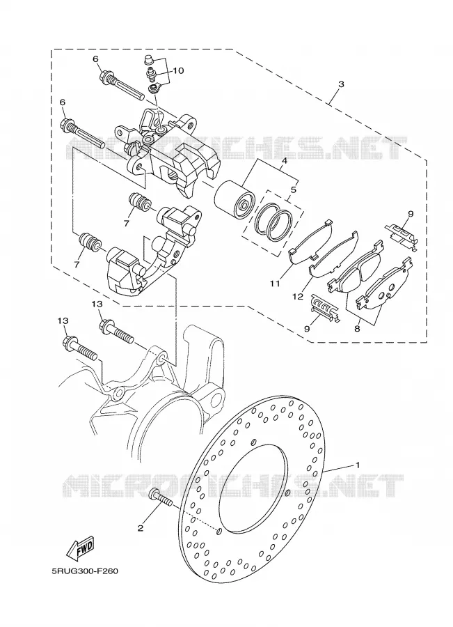 ETRIER DE FREIN ARRIERE Yamaha SCOOTER 400 2007 MAJESTY  YP400