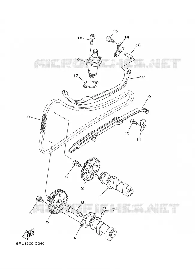 ARBRE A CAMES / CHAINE DE DISTRIBUTION Yamaha SCOOTER 400 2004 MAJESTY  YP400S