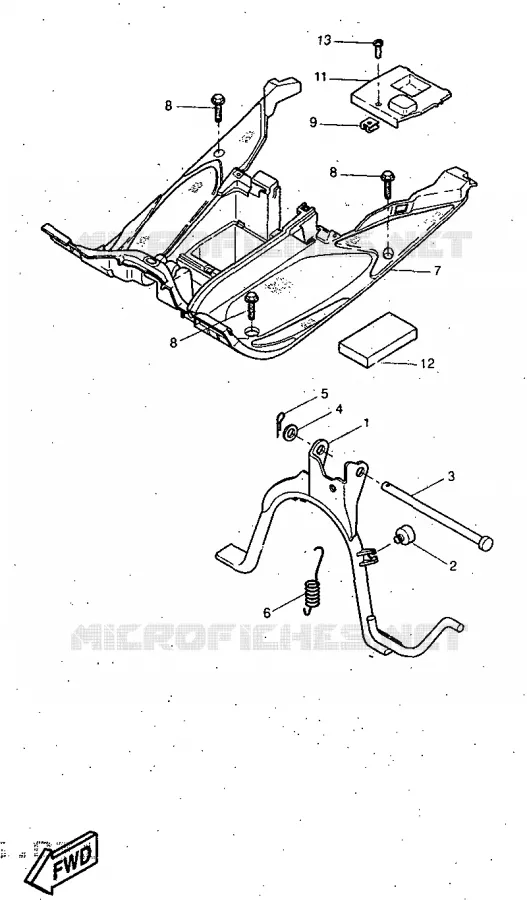 SUPPORT / REPOSE PIEDS Yamaha SCOOTER 50 1997 AEROX  YQ50