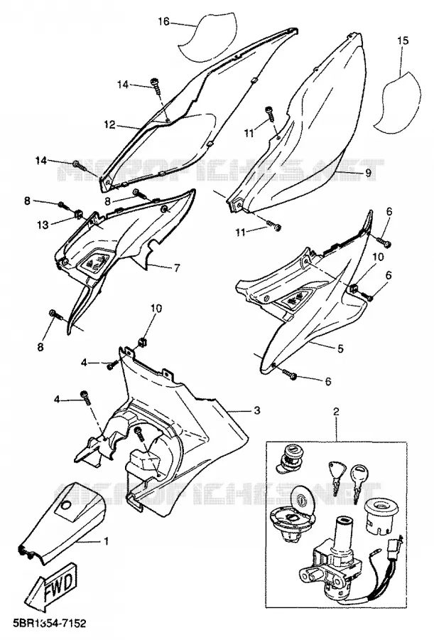 COUVERCLE LATERAL Yamaha SCOOTER 50 1999 AEROX  YQ50
