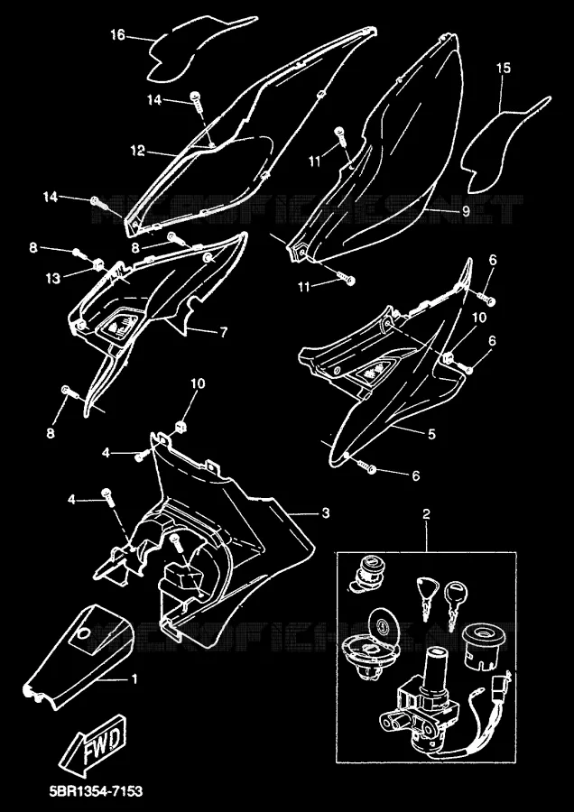 COUVERCLE LATERAL Yamaha SCOOTER 50 2000 AEROX  YQ50