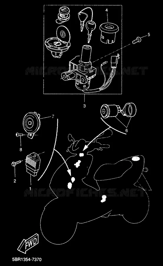 PARTIE ELECTRIQUE 1 Yamaha SCOOTER 50 2000 AEROX  YQ50