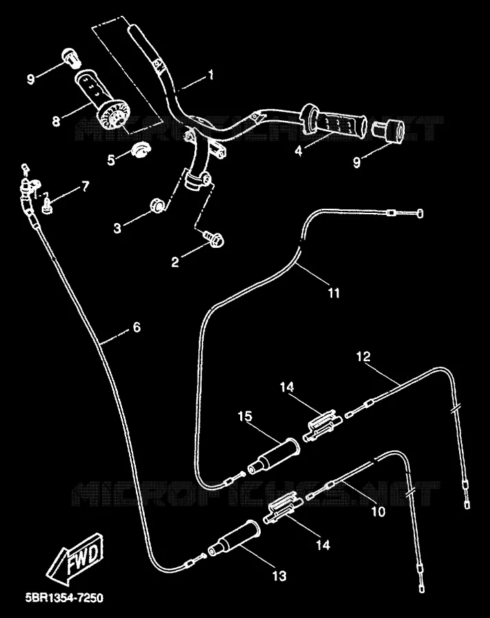 GUIDON ET CABLES Yamaha SCOOTER 50 2000 AEROX  YQ50