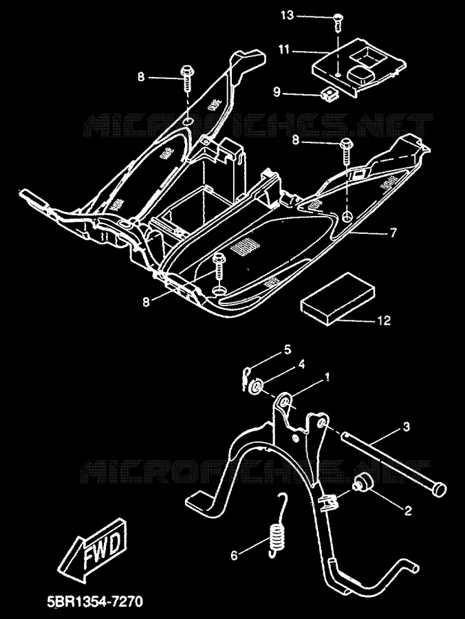 SUPPORT / REPOSE PIEDS Yamaha SCOOTER 50 2000 AEROX  YQ50