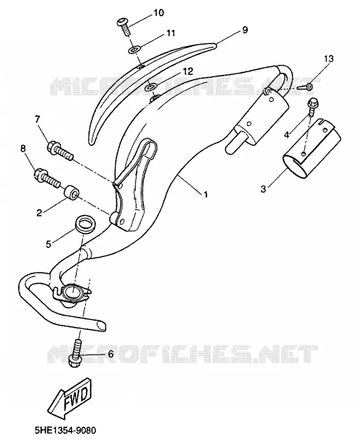 ECHAPPEMENT Yamaha SCOOTER 50 2000 AEROX  YQ50