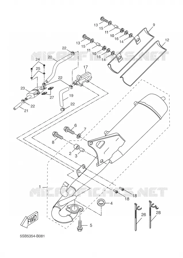 ECHAPPEMENT Yamaha SCOOTER 50 2004 AEROX  YQ50