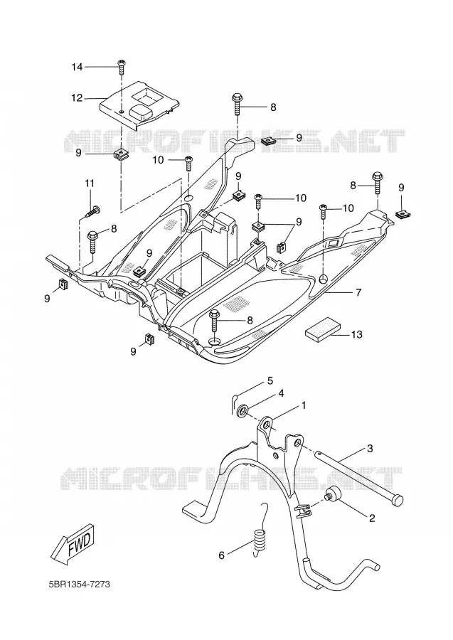SUPPORT / REPOSE PIEDS Yamaha SCOOTER 50 2004 AEROX  YQ50
