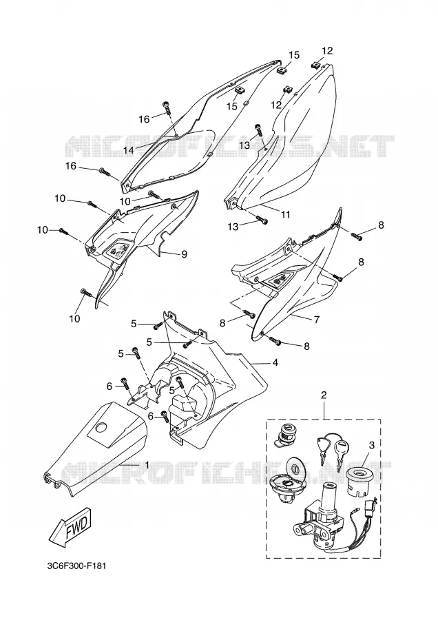 COUVERCLE LATERAL Yamaha SCOOTER 50 2008 AEROX  YQ50